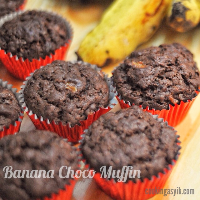 banana choco muffin mudah, muffin coklat enak dan mudah, muffin mudah
